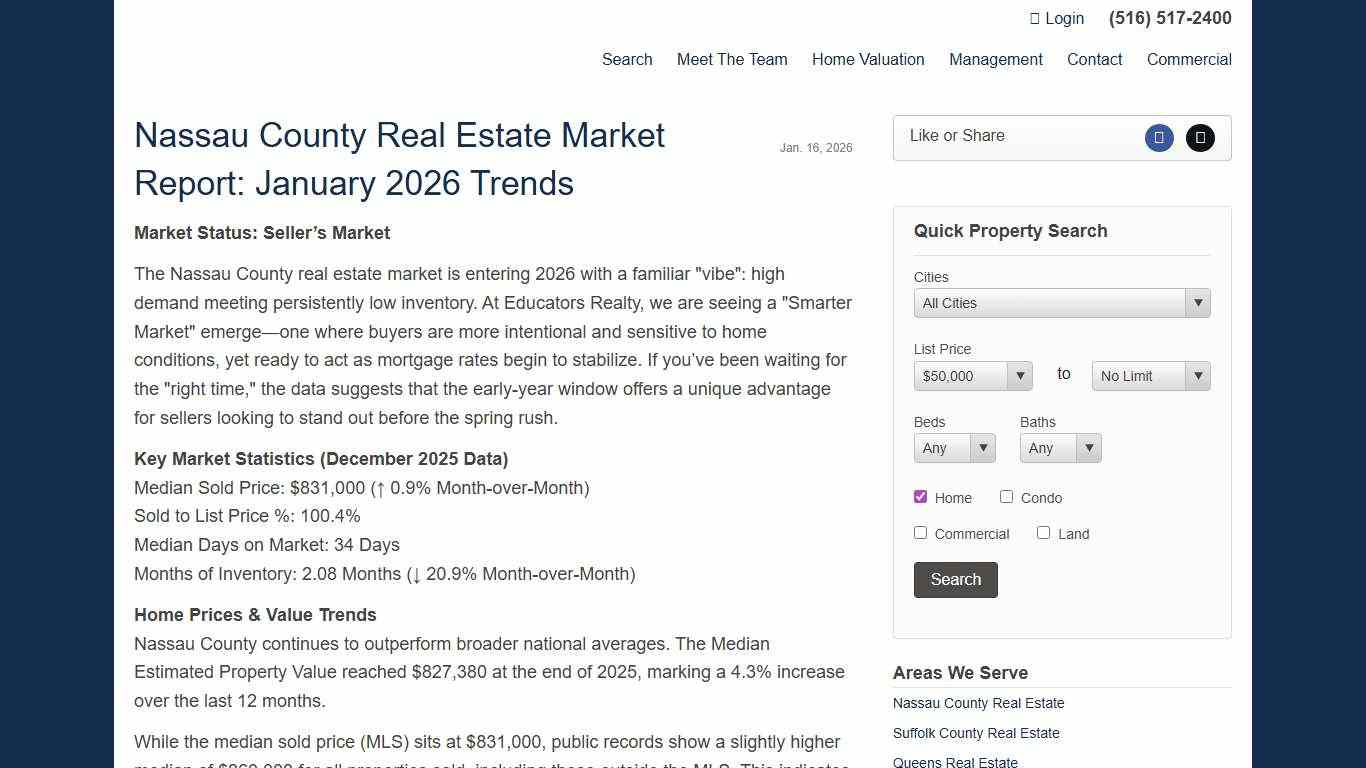 Nassau County Market Update: A Strategic Start to 2026